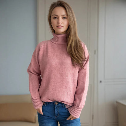Pull en maille pour femmes avec col montant et motif texturé Chic und Stil
