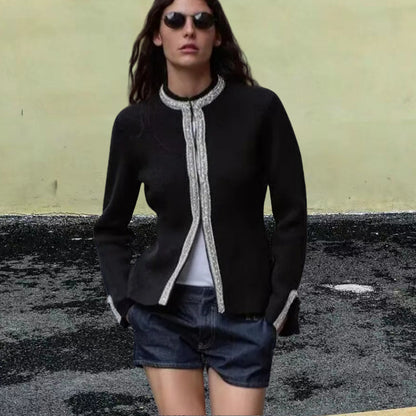 Dames Élégante Blazer avec de fins détails en bordure Chic und Stil