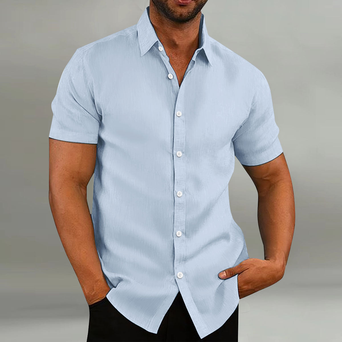 Chemise de loisirs à manches courtes pour hommes avec patte de boutonnage Chic und Stil