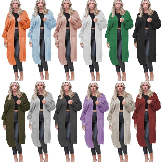 Gilet en tricot pour dames à manches longues avec un design structuré élégant et des poches pratiques Chic und Stil