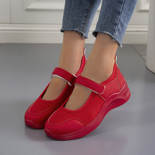 Chaussures à lacets confortables pour dames avec fermeture velcro et surface en maille respirante Chic und Stil