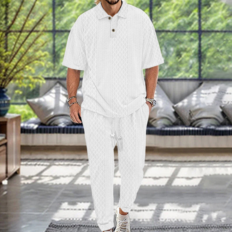 Costume de loisirs pour hommes Relaxed-Fit avec des détails contrastants et une taille élastique Chic und Stil