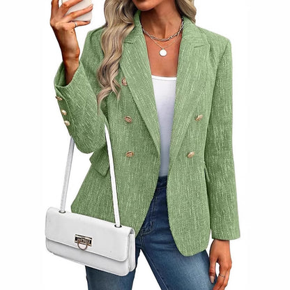 Blazer en tweed pour femmes avec double rangée de boutons Chic und Stil