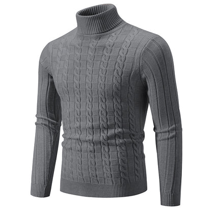 Pull en tricot pour hommes avec col montant et motif en torsades Chic und Stil