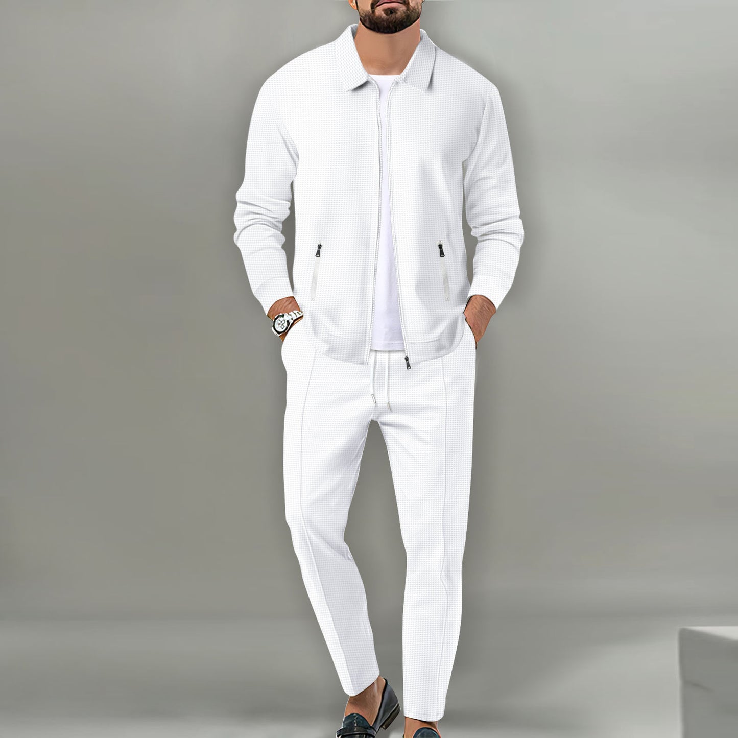 Costume de loisirs décontracté pour hommes avec design structuré Chic und Stil