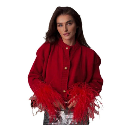 Dames Chic Gilet avec manches à plumes Chic und Stil