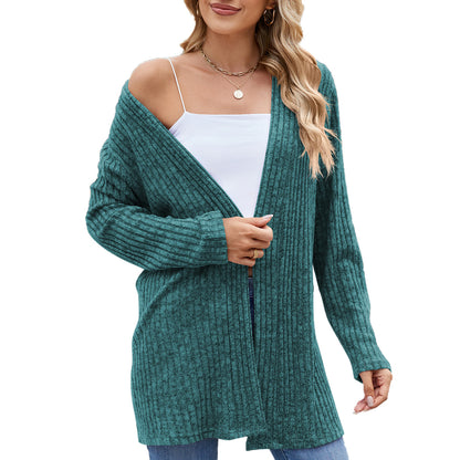 Dames élégante cardigan à design ouvert et fine structure côtelée Chic und Stil