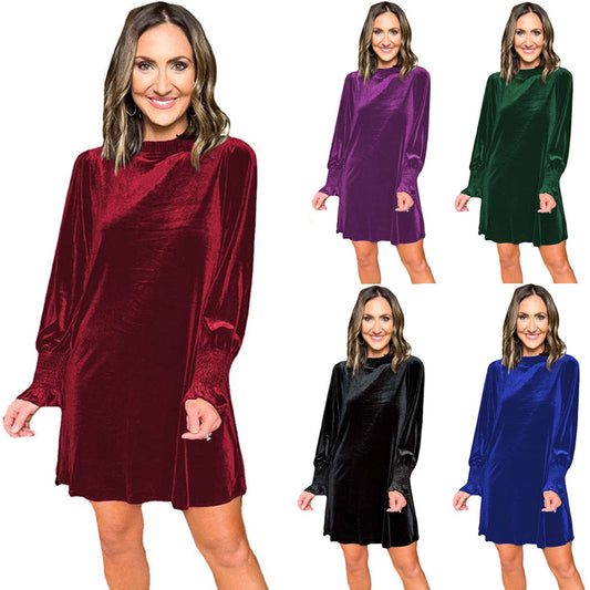 Robe de soirée en satin pour femmes avec manches longues et coupe élégante Chic und Stil