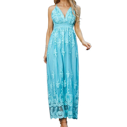 Dames Élégant Robe Maxi Florale Chic und Stil