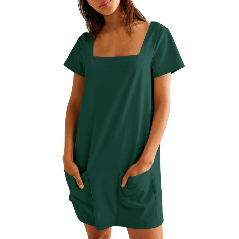 Robe de loisirs pour femmes avec décolleté carré et poches pratiques Chic und Stil
