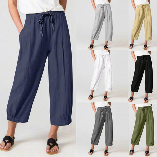 Light casual pants for women with adjustable waist Chic and Style