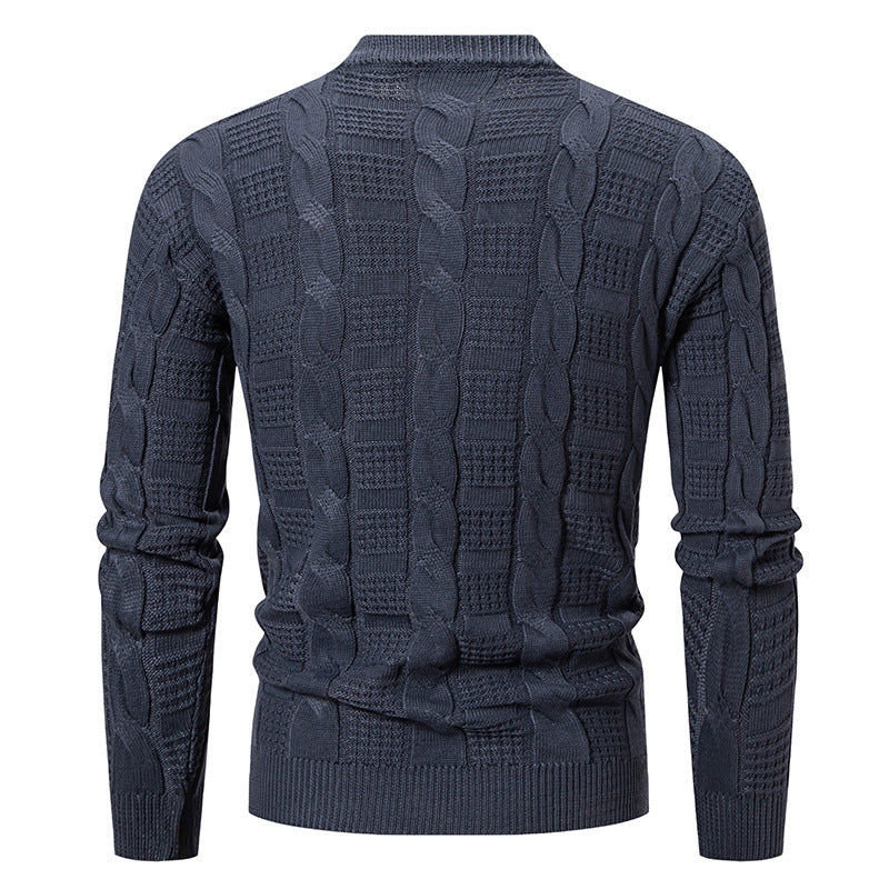 Quilted knit pullover for men with high collar Chic and Style