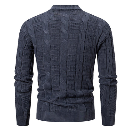 Quilted knit pullover for men with high collar Chic and Style