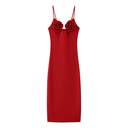 Robe maxi pour dames avec des appliques florales et une coupe élégante Chic und Stil