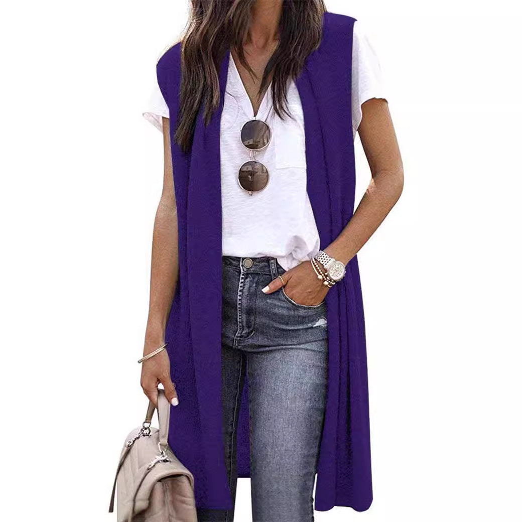 Women Open Cardigan with Casual Cut and Long Side Panels Chic und Stil