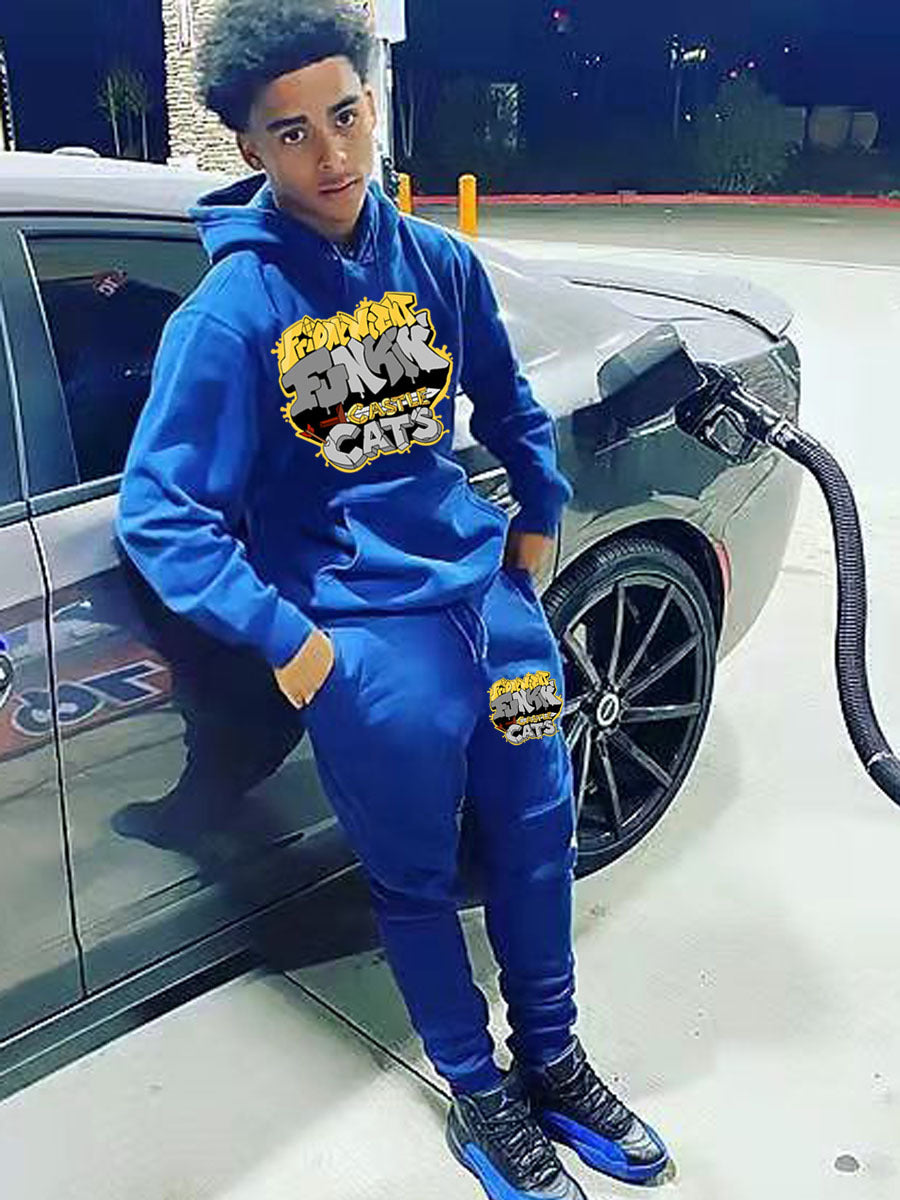 Casual hoodie and jogger pants set for women with creative graphic design Chic and Style