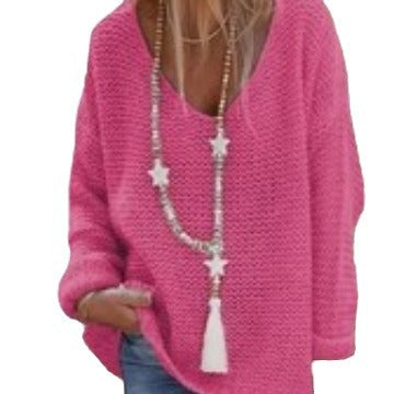 Femme pull en tricot avec décolleté en V et coupe décontractée Chic und Stil