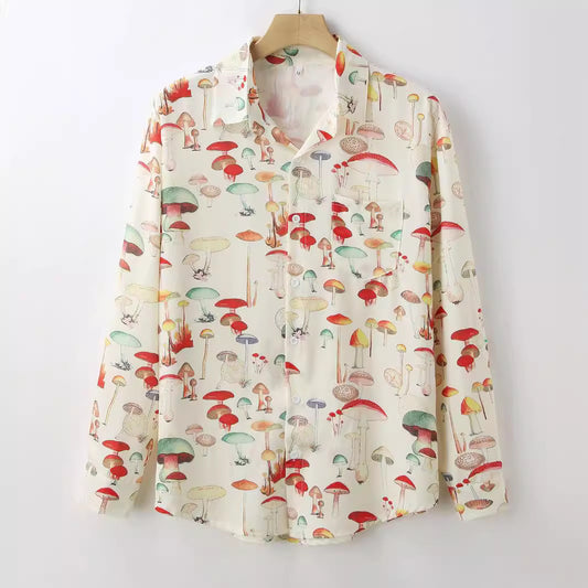 Chemise à manches longues pour femmes avec un motif de champignon créatif et des matériaux de haute qualité Chic und Stil