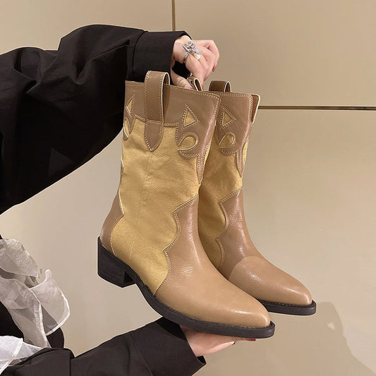 Bottines cow-boy pour femmes avec motif brodé à la mode Chic und Stil