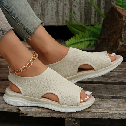 Sandales Confortables pour Dames avec Tige en Tricot Respirant Chic und Stil