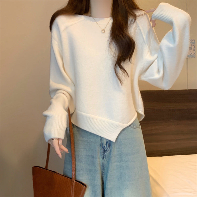 Pull en tricot décontracté pour femmes avec épaules tombantes et fine texture Chic und Stil