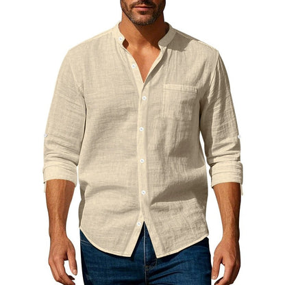 Chemise en lin à boutons pour homme Chic und Stil