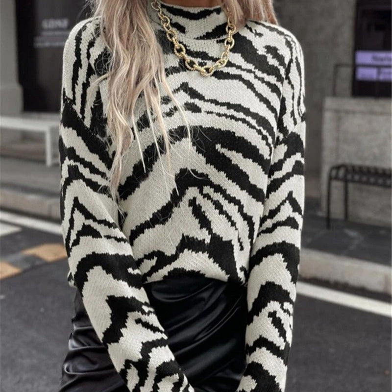 Pull moderne pour femmes avec motif zèbre Chic und Stil