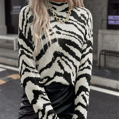 Pull moderne pour femmes avec motif zèbre Chic und Stil