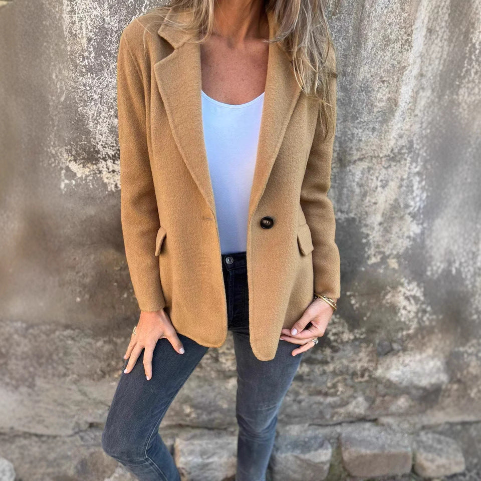 Dames élégant manteau en laine à coupe ajustée Chic und Stil