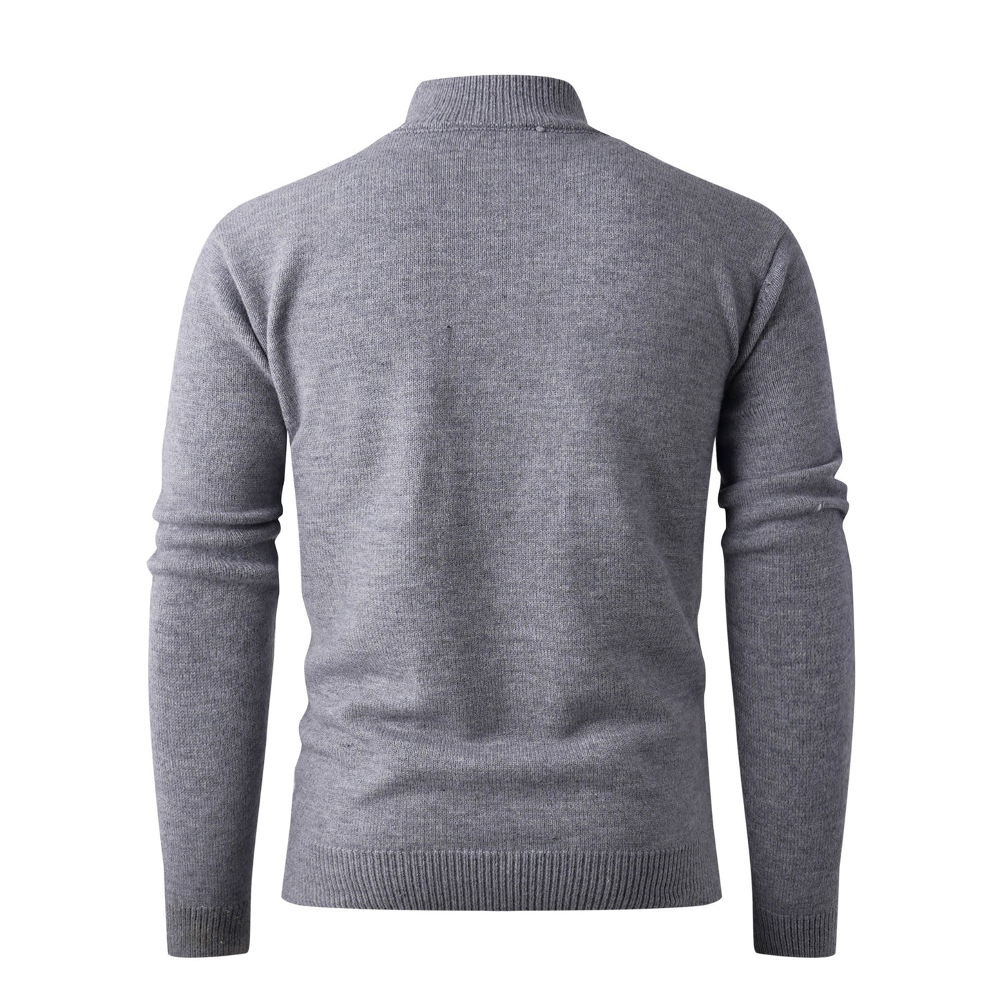 Thick knit pullover for men with a modern high collar and functional zipper Chic und Stil