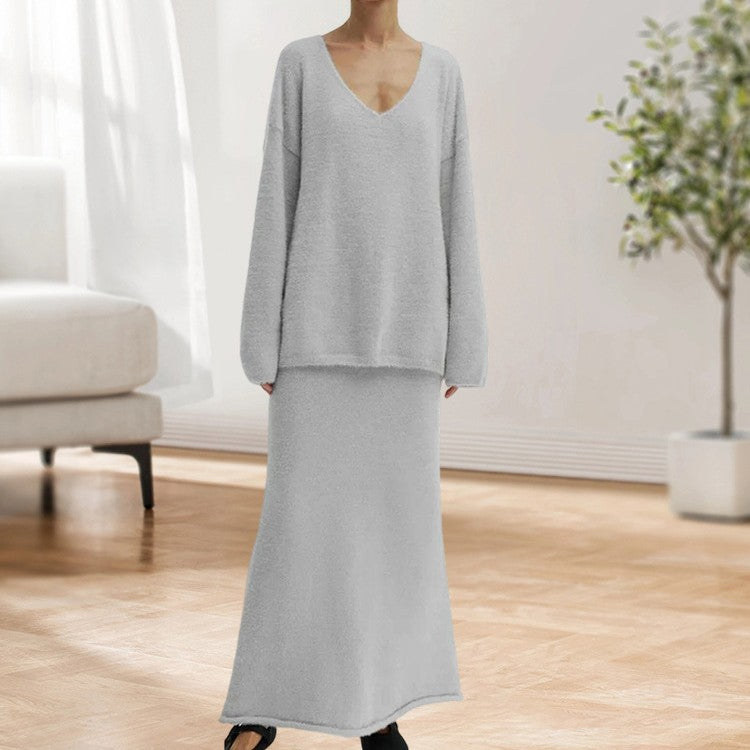 Pull-over en tricot oversized pour femmes avec taille haute et couture latérale Chic und Stil