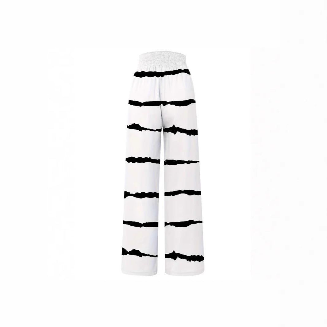 Trend palazzo pants for women with elastic waistband and decorative striped pattern Chic und Stil