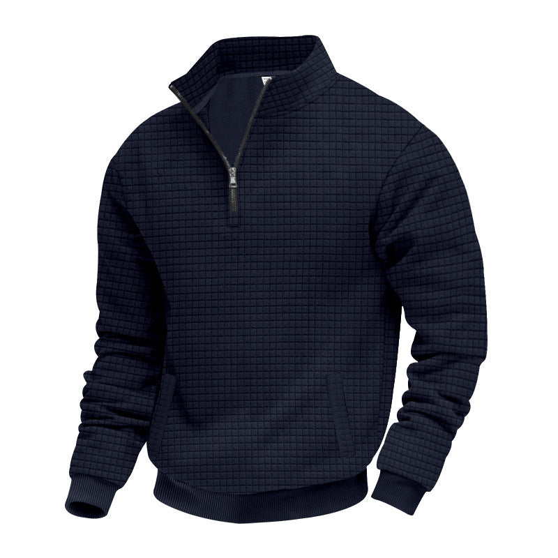 Sporty fleece pullover for men with half-zip Chic und Stil