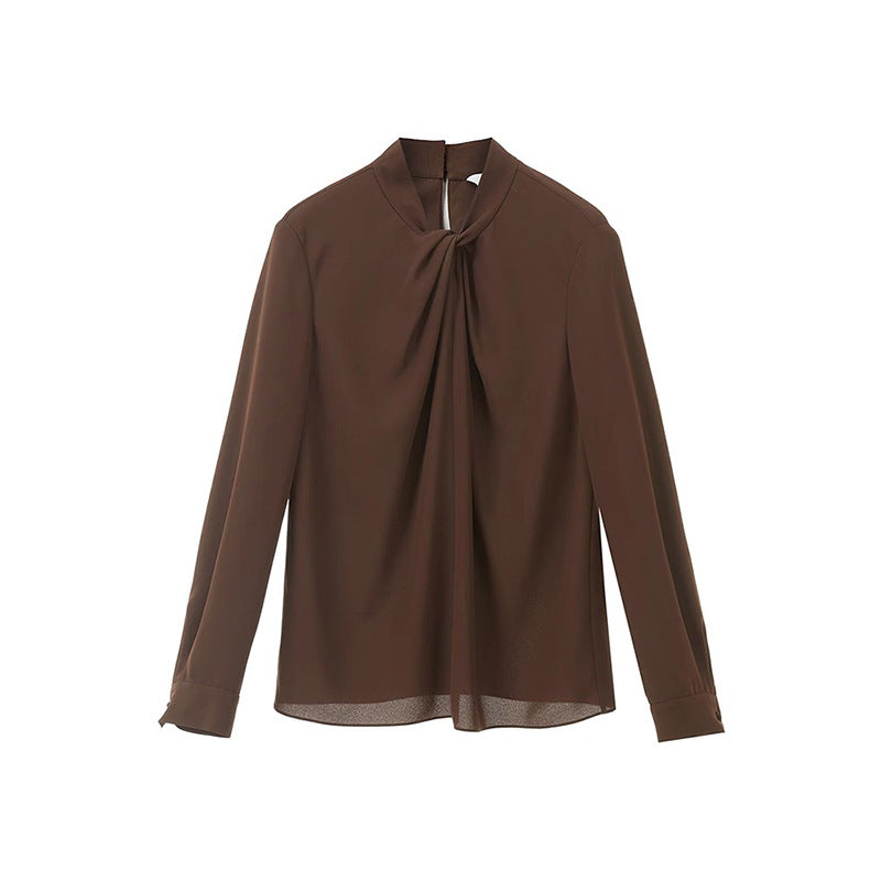 Blouse Femme Élégante Col Drapé Chic und Stil