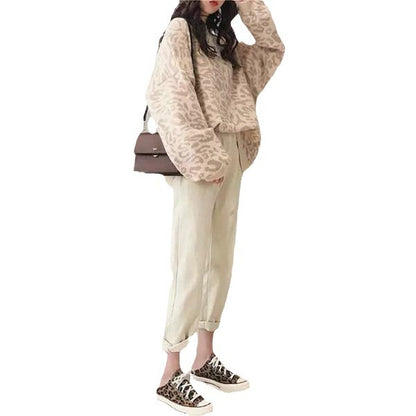 Pull en tricot surdimensionné pour femmes avec motif animal moderne Chic und Stil