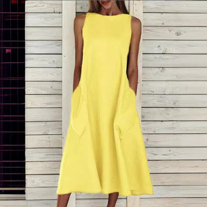 Robe maxi légère pour dames avec poches latérales pratiques Chic und Stil