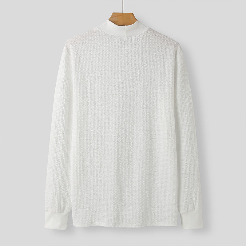 Dames Chemisier élégant à manches longues en tissu texturé et col montant Chic und Stil