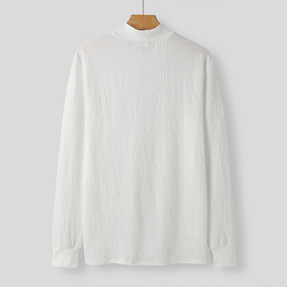 Dames Chemisier élégant à manches longues en tissu texturé et col montant Chic und Stil