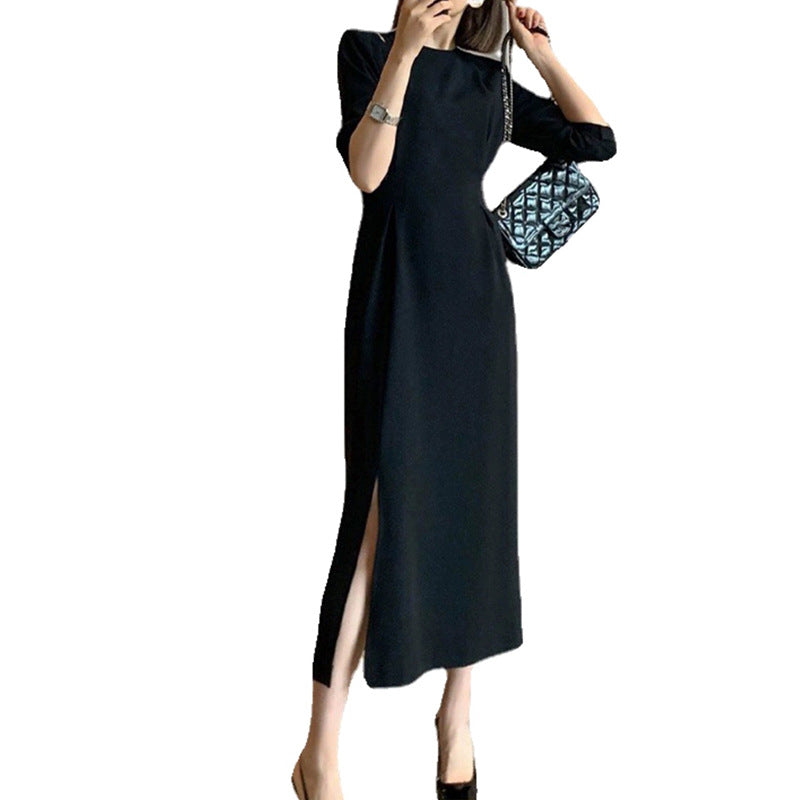 Robe maxi élégante à fente latérale pour femmes Chic und Stil