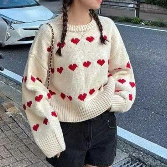 Pull femme avec motif en cœur et coupe décontractée Chic und Stil