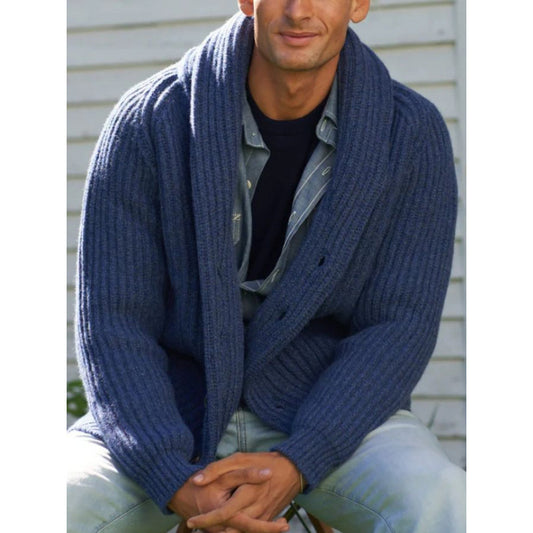 Cardigan en tricot pour hommes avec revers drapé Chic und Stil