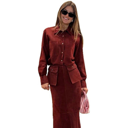 Dames Ensemble Élégant en Velours Chic und Stil