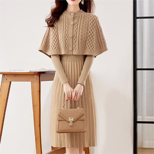 Robe en tricot élégante pour femmes avec boléro amovible Chic und Stil