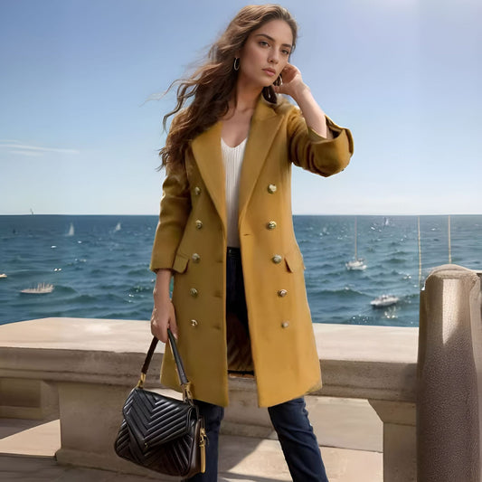Double or single-breasted wool coat for women Chic and Style