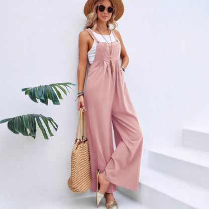 Dames combinaison décontractée avec jambes larges et bretelles ajustables Chic und Stil