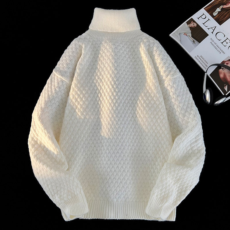 Pull femme en grosse maille avec col montant Chic und Stil