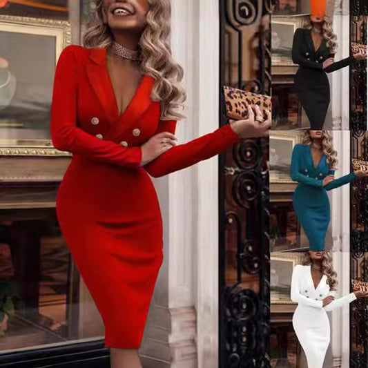 Robes Blazer chic pour femmes avec double rangée de boutons et une coupe élégante Chic und Stil