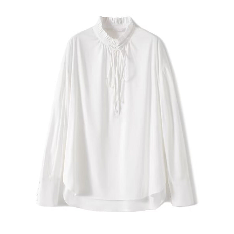 Blouse Élegante Haute Col Femme Chic und Stil