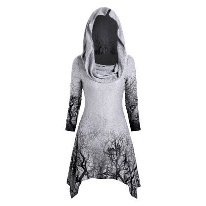 Robe à capuche pour femmes avec design graphique d'arbre Chic und Stil
