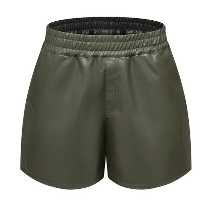 Shorts taille haute mode pour femmes en simili cuir Chic und Stil